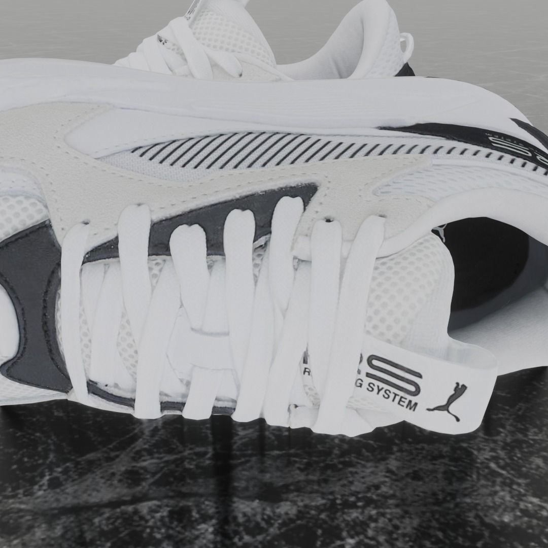 Puma 3D Shoes - White - Black - RS Series Low-poly 3D model_9