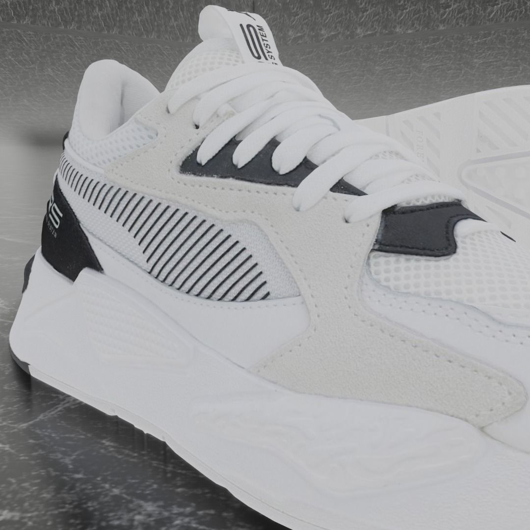 Puma 3D Shoes - White - Black - RS Series Low-poly 3D model_8