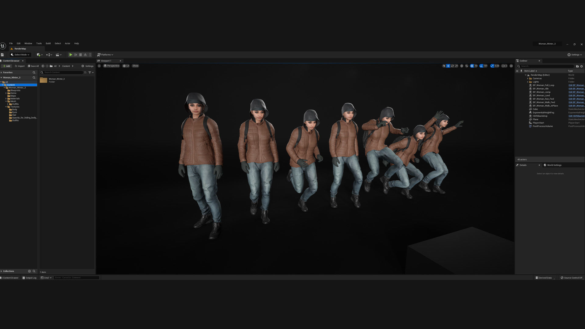Woman in Winter Outfit 3 - Modular - Rigged Low-poly 3D model_6
