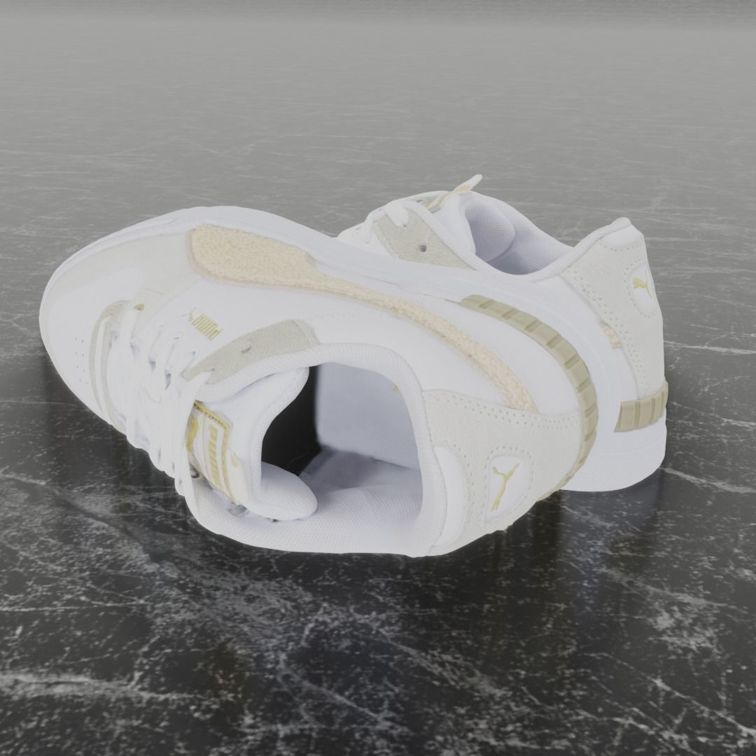 Puma 3D Shoes - White Low-poly 3D model_4