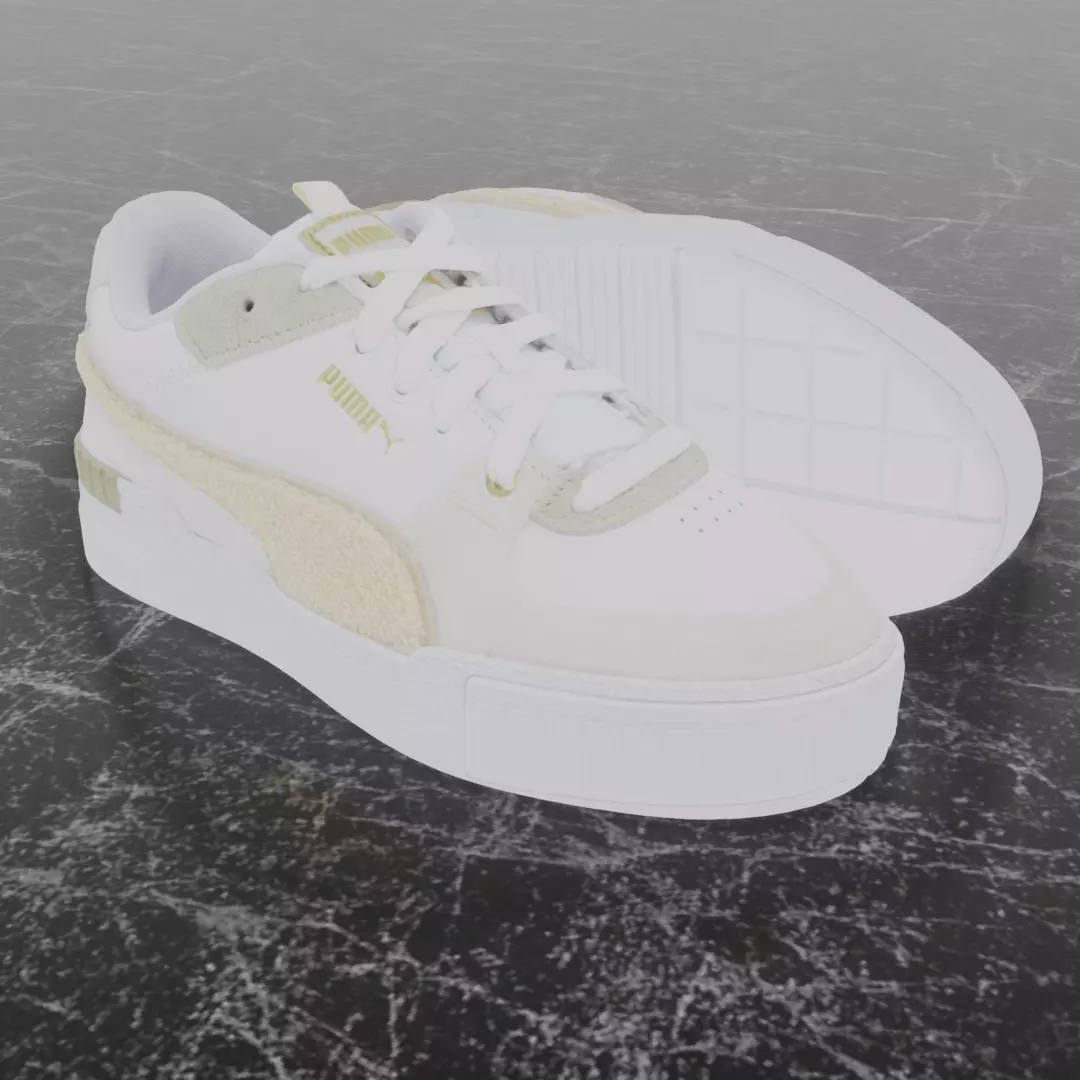 Puma 3D Shoes - White Low-poly 3D model_0