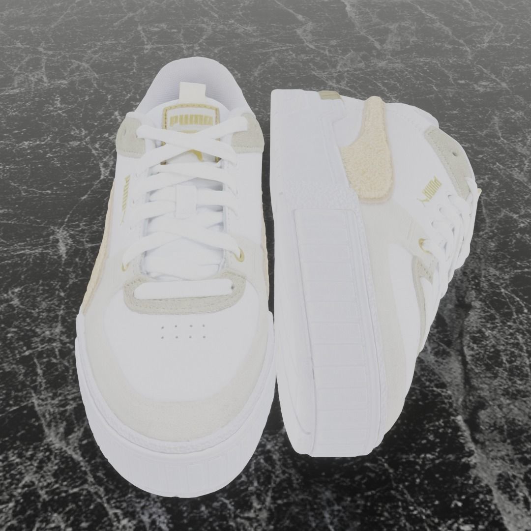 Puma 3D Shoes - White Low-poly 3D model_7