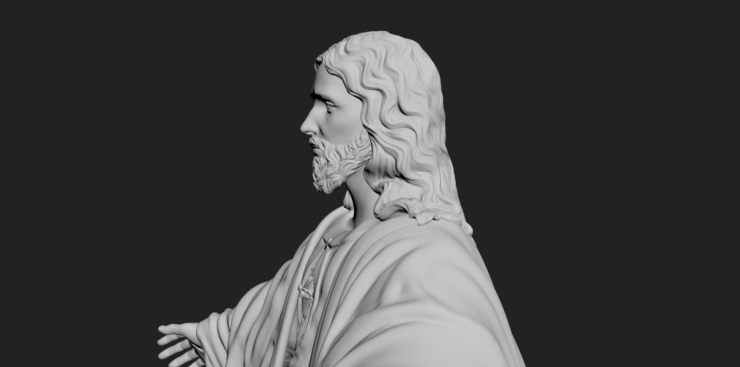 Jesus with a Sacred Heart Statue 3D print model_9