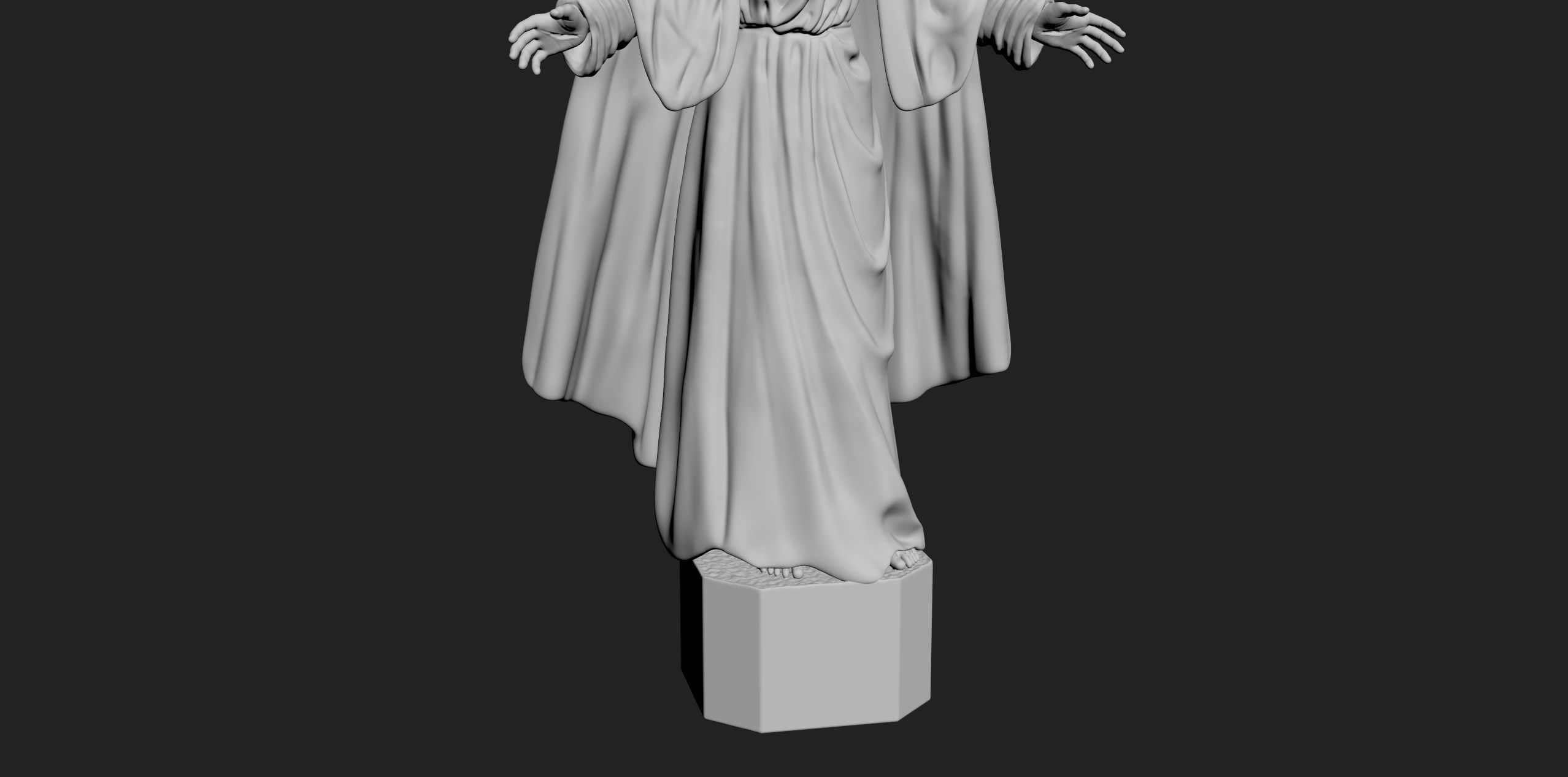 Jesus with a Sacred Heart Statue 3D print model_10