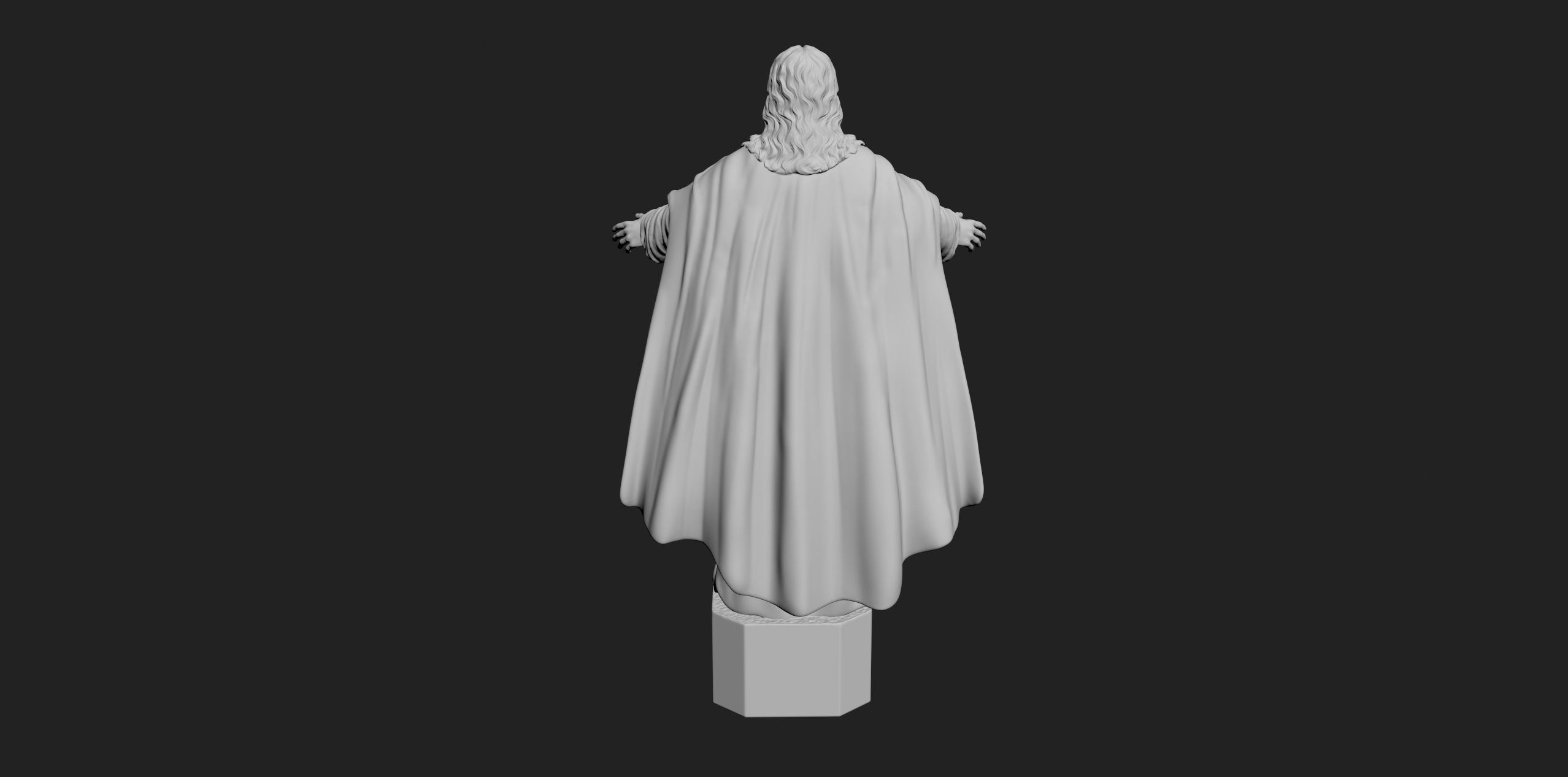 Jesus with a Sacred Heart Statue 3D print model_4