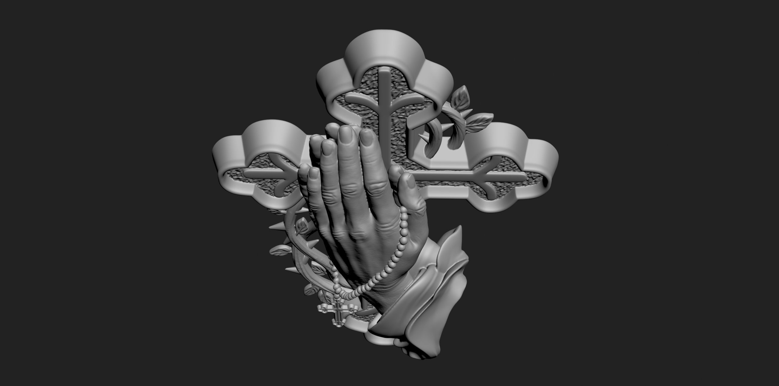 Prayer Cross 3D print model_5