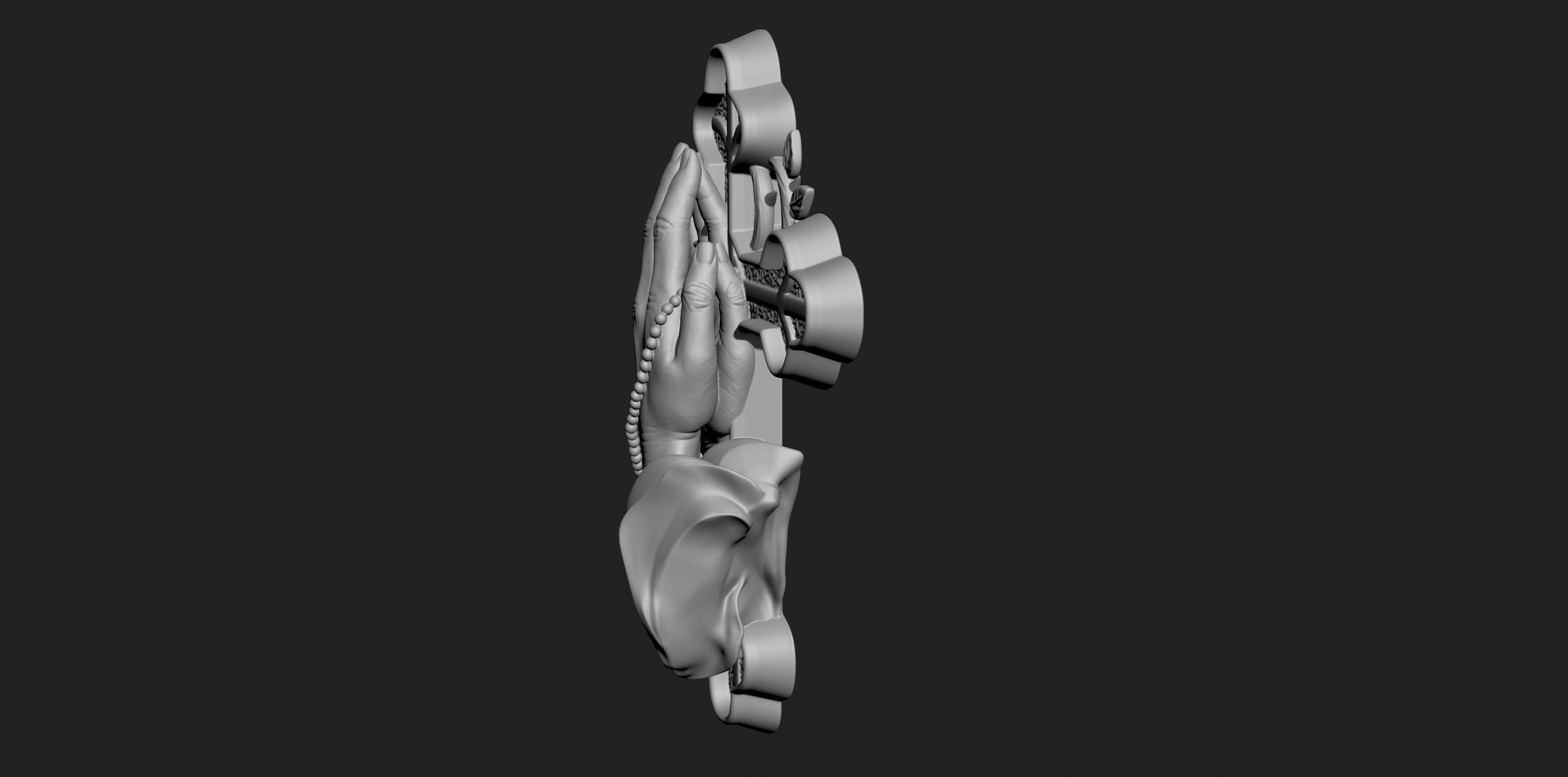 Prayer Cross 3D print model_7