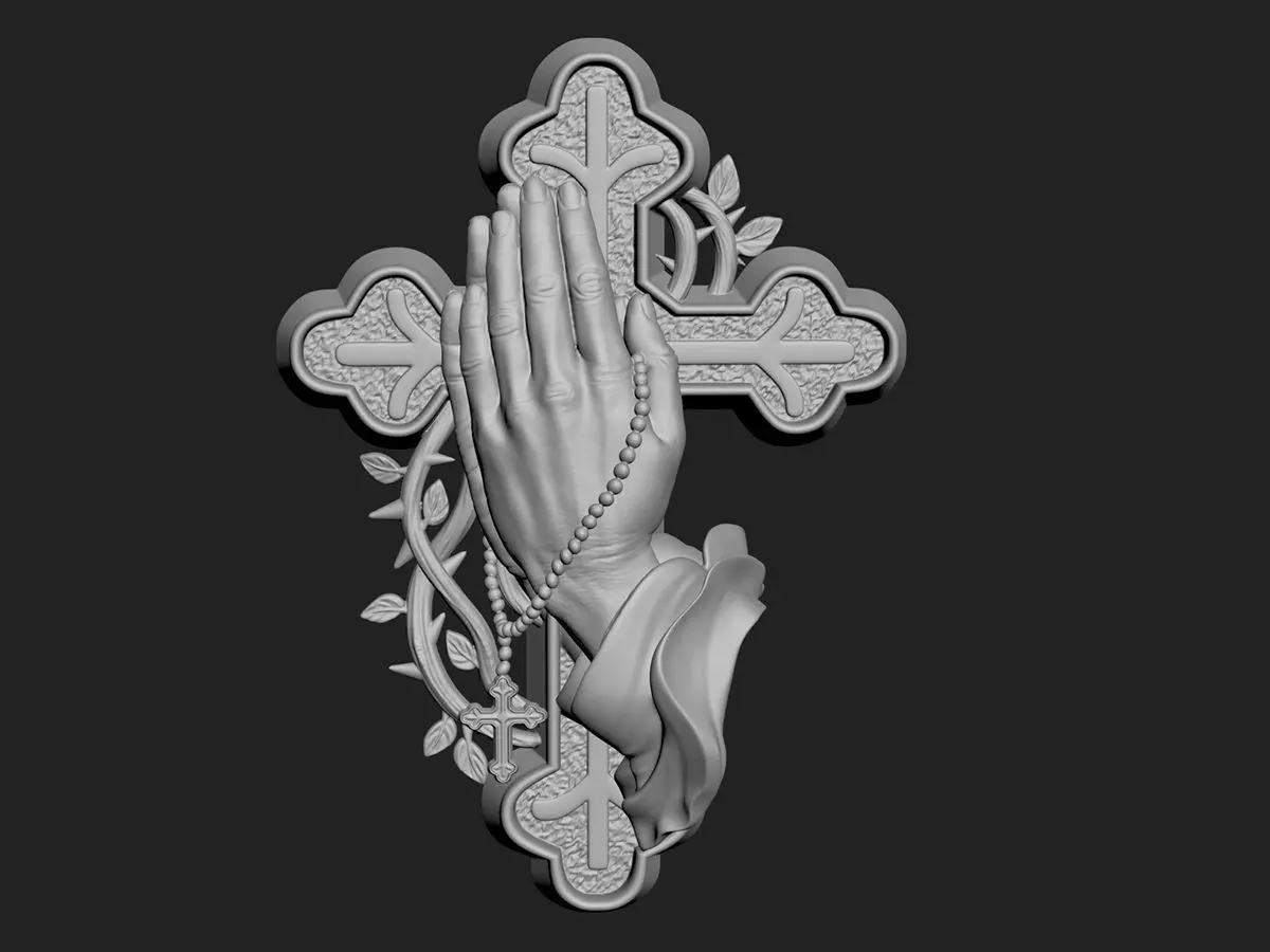 Prayer Cross 3D print model_0