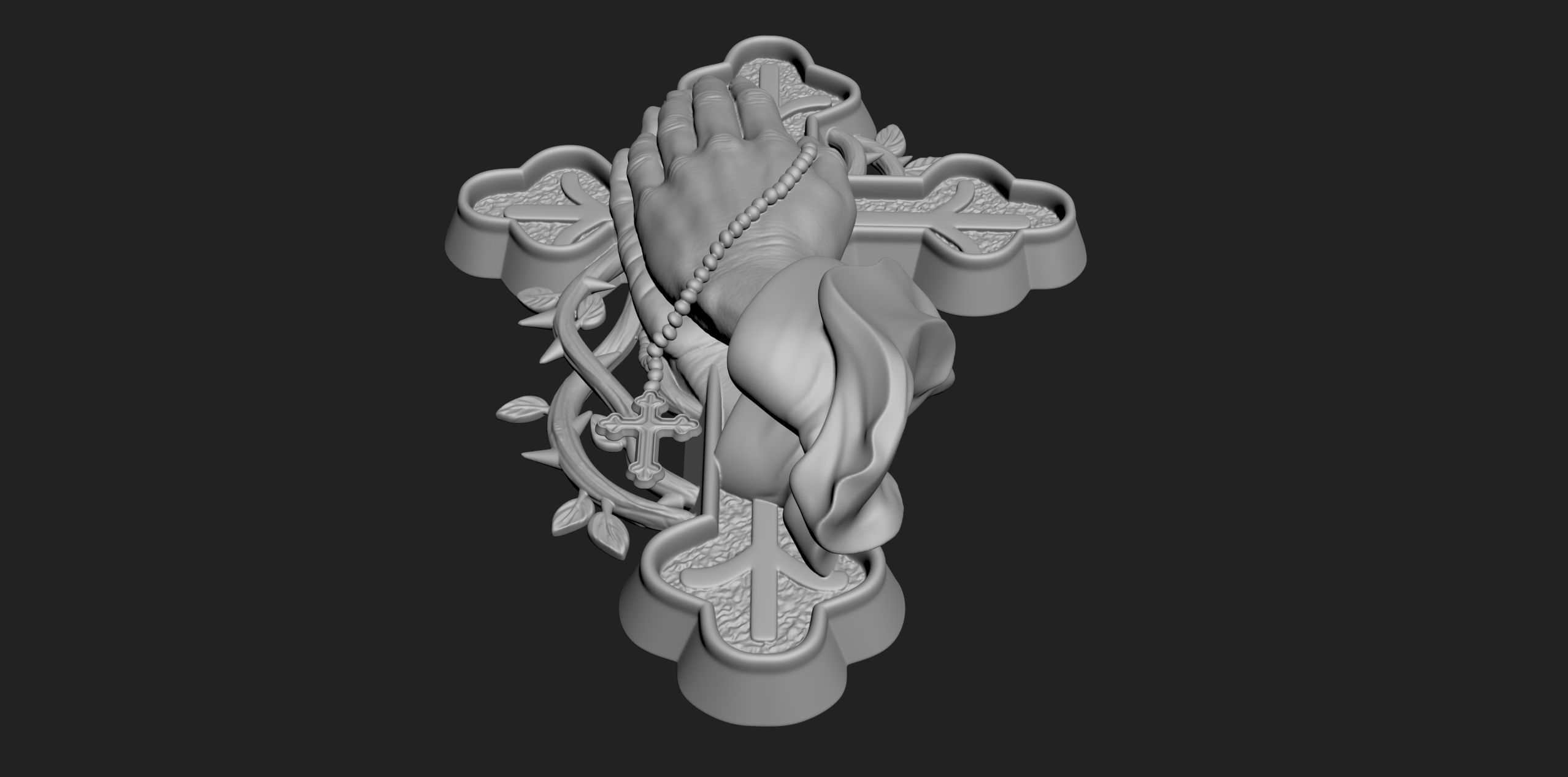 Prayer Cross 3D print model_6