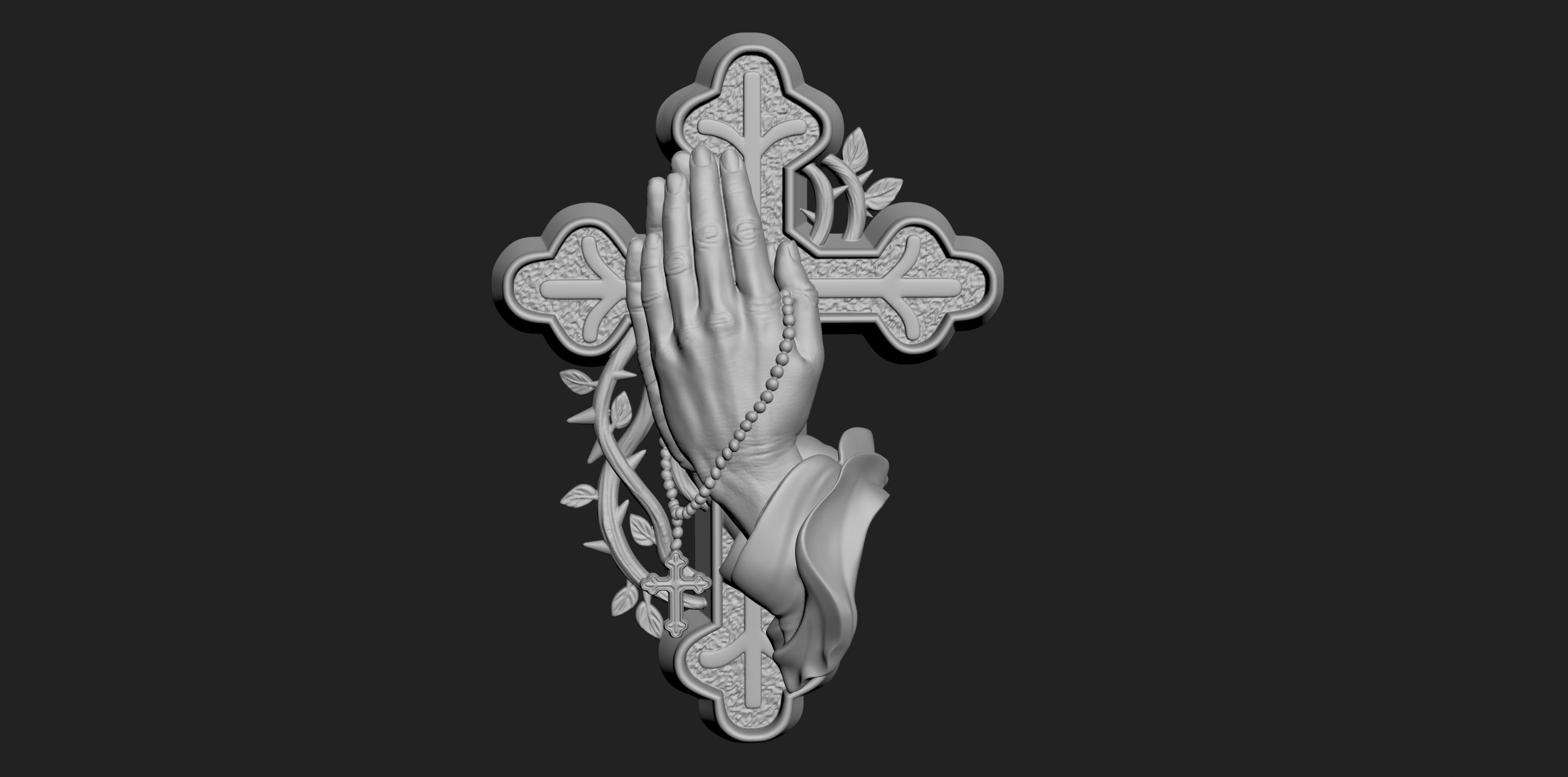 Prayer Cross 3D print model_1