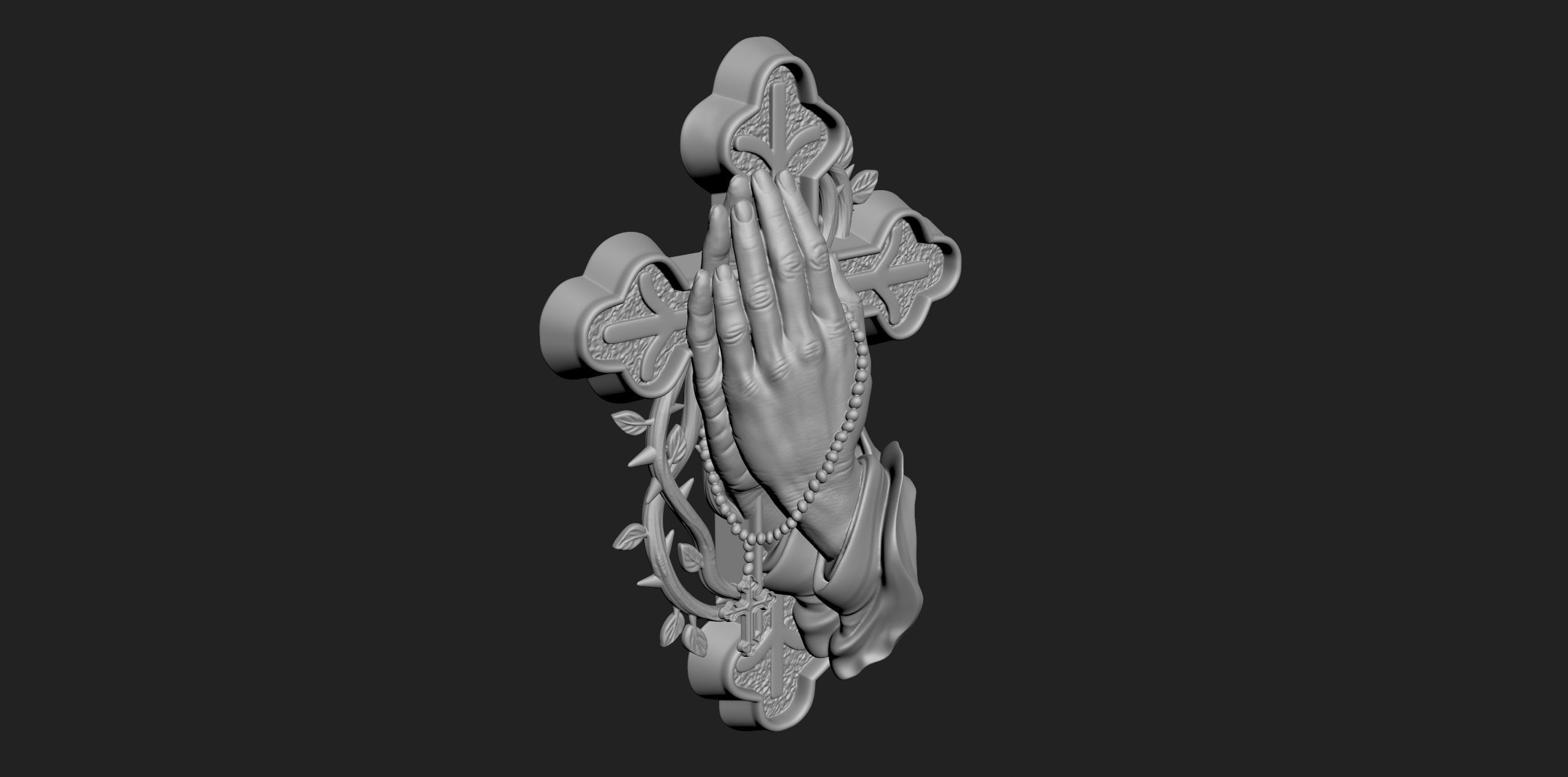 Prayer Cross 3D print model_2