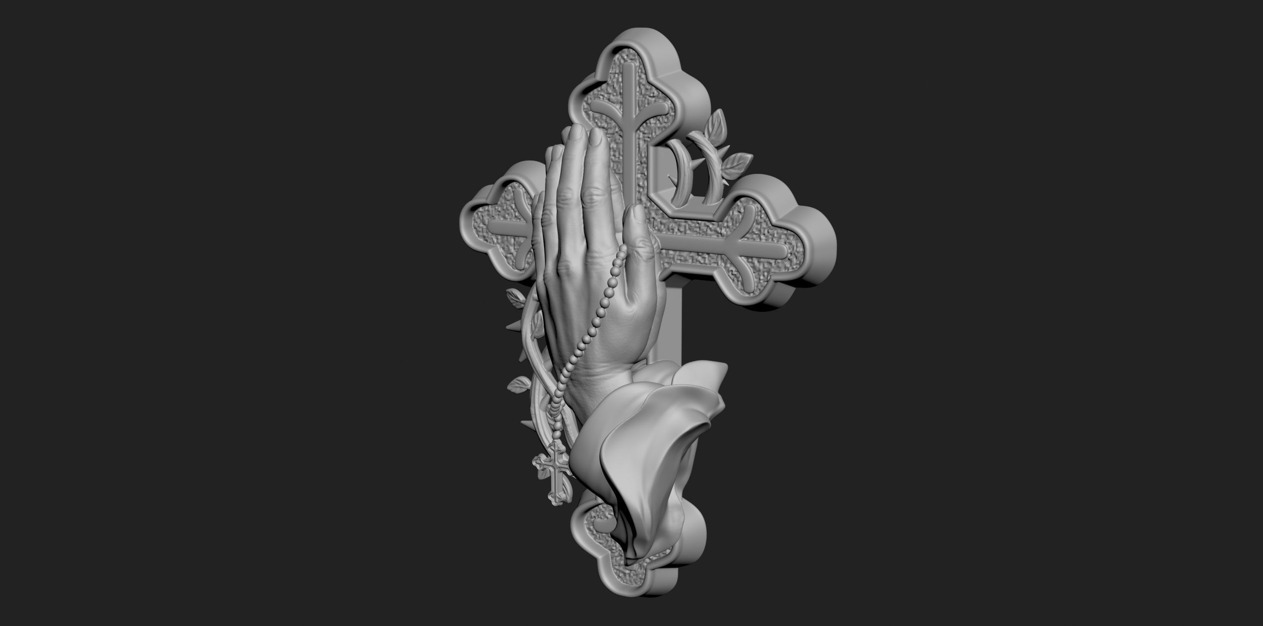 Prayer Cross 3D print model_3