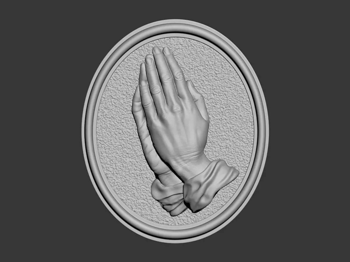 Praying Hands Medallion 3D print model