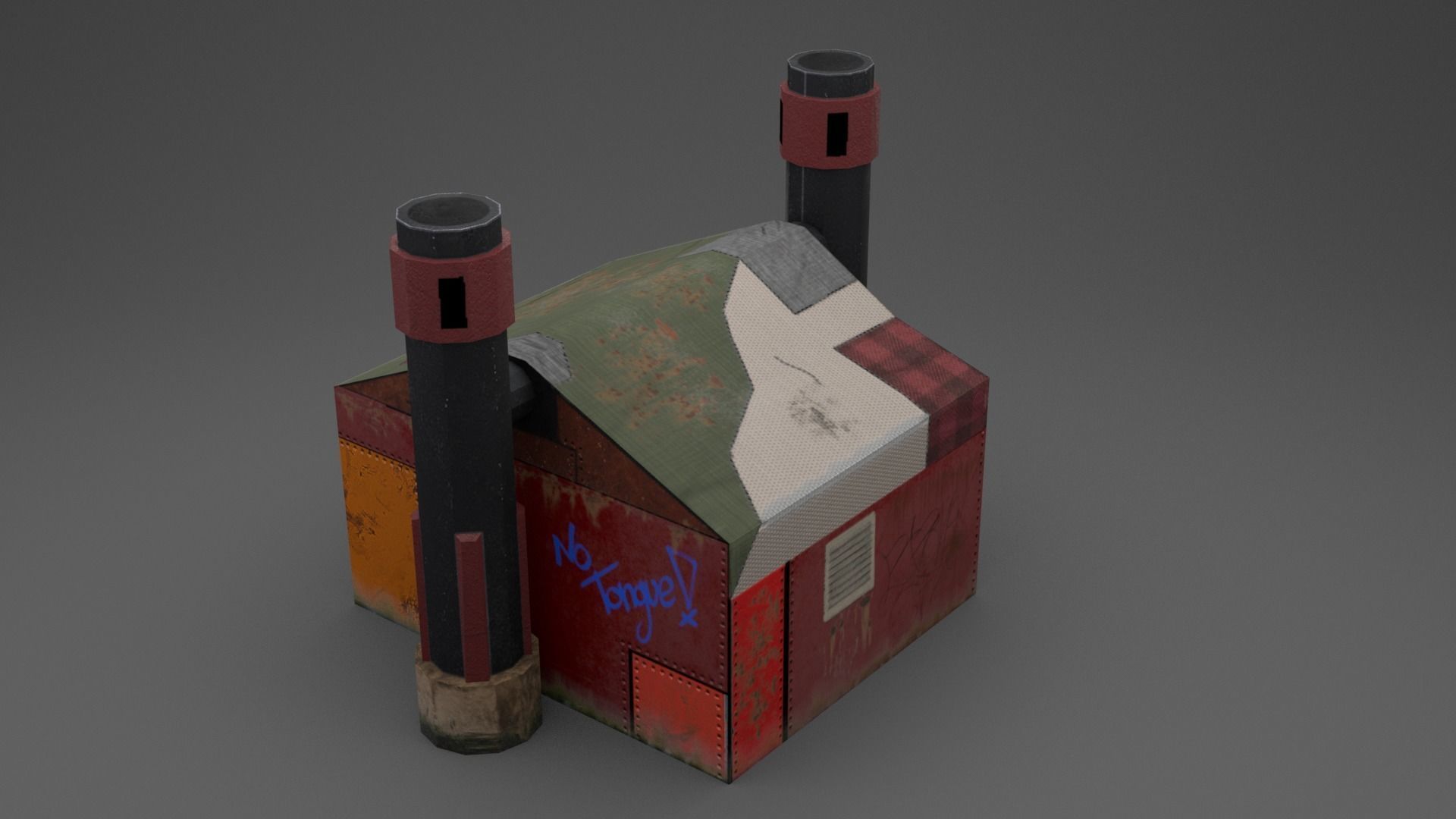 Boiler room Low-poly 3D model_2