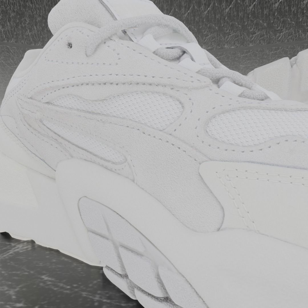 Puma 3D Shoes - White - Cream Low-poly 3D model_8