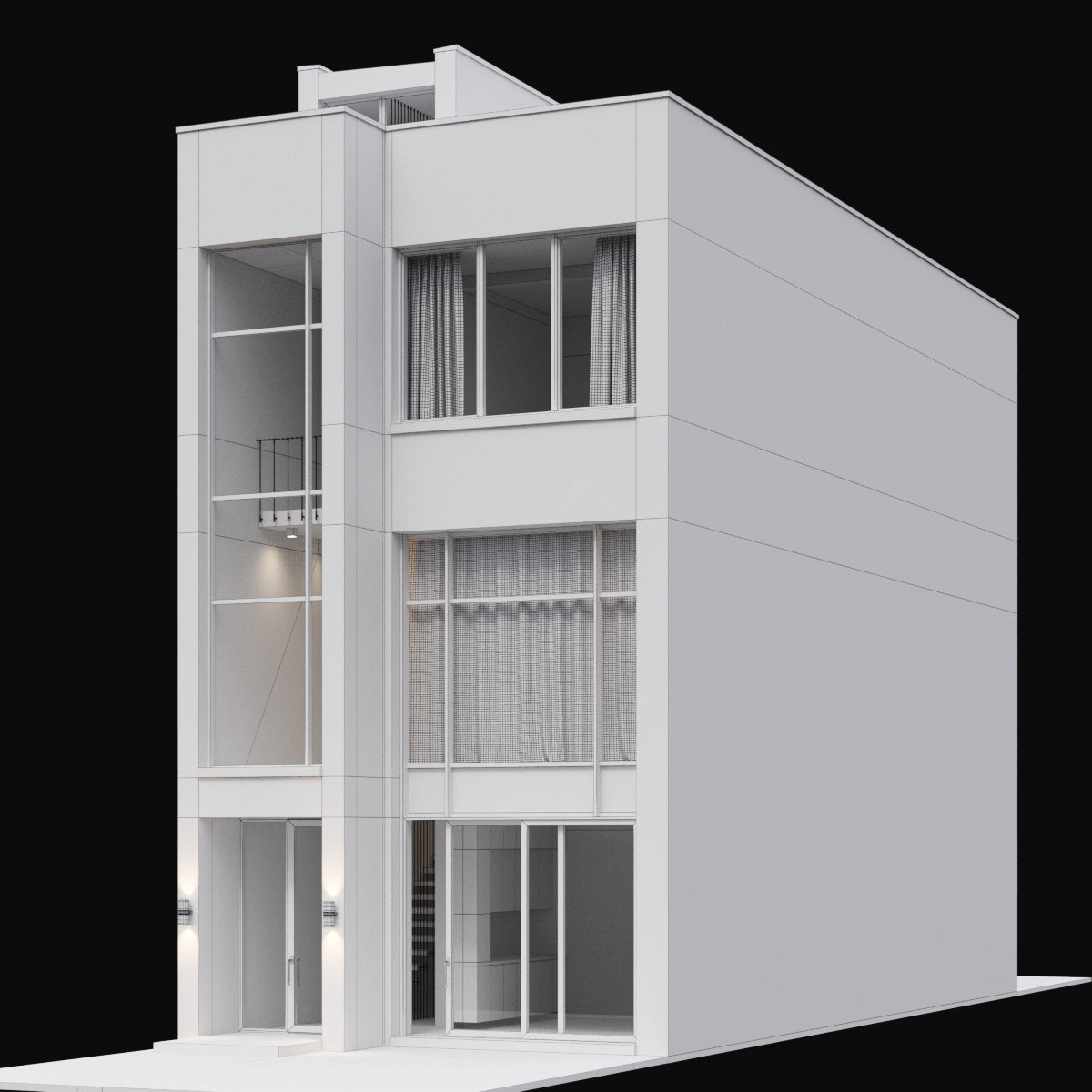 Modern house 07 3D model_1