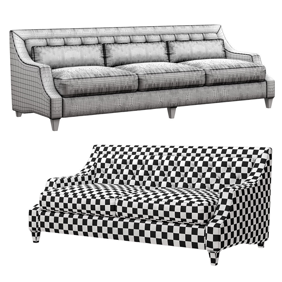 Sofa BAKER Max Tufted 3D model_4