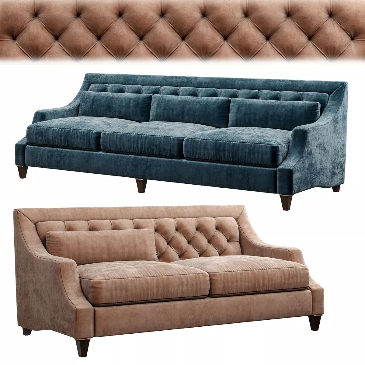Sofa BAKER Max Tufted 3D model_0