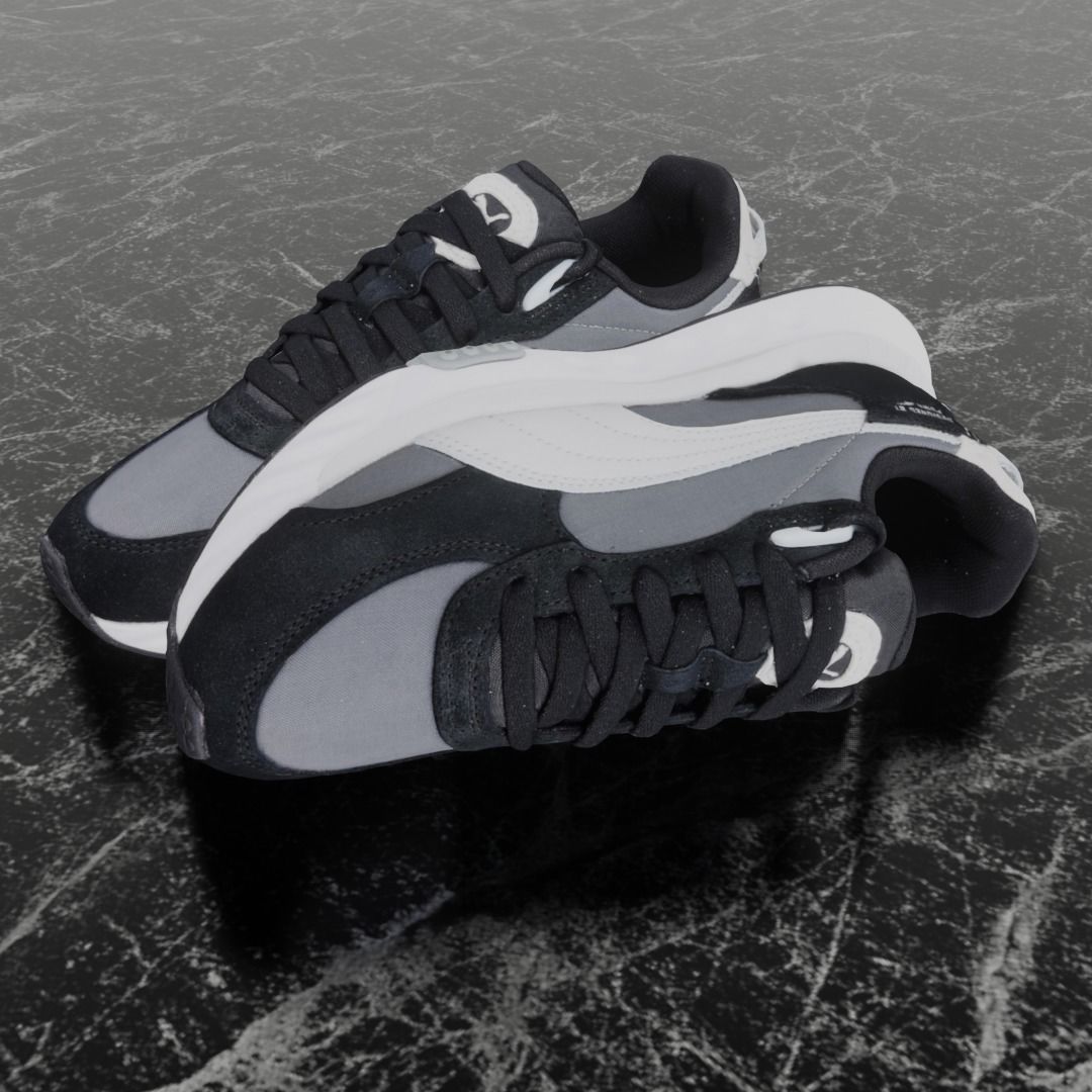 Puma 3D Shoes - White - Gray - Black Low-poly 3D model_1
