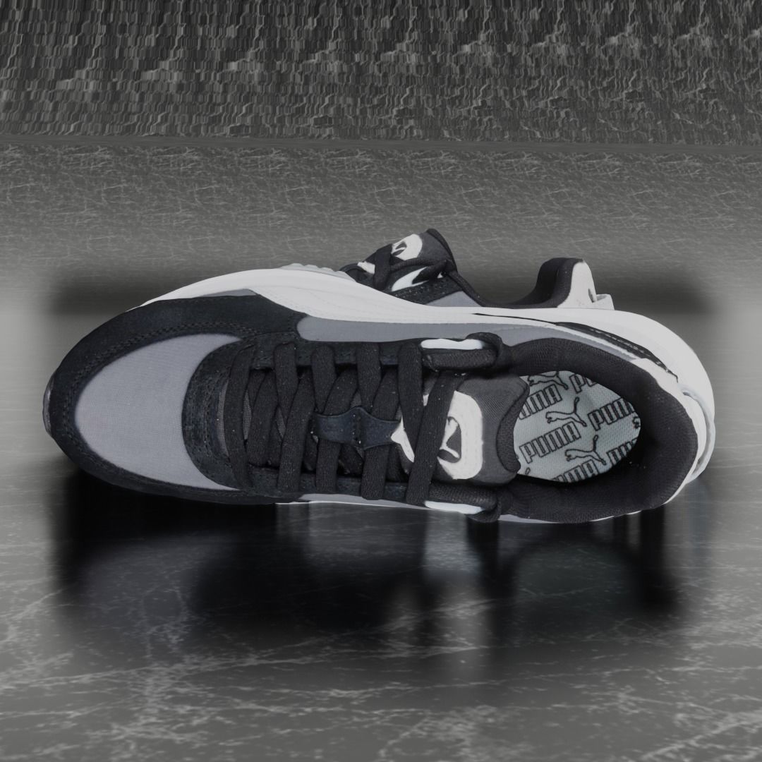 Puma 3D Shoes - White - Gray - Black Low-poly 3D model_5