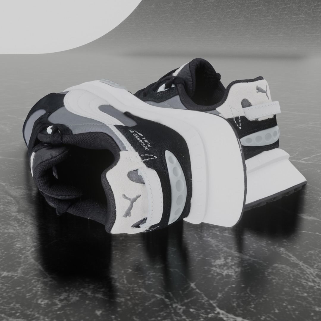 Puma 3D Shoes - White - Gray - Black Low-poly 3D model_6