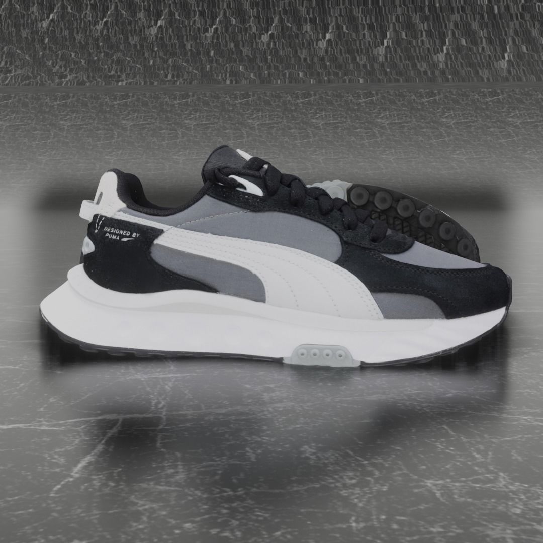 Puma 3D Shoes - White - Gray - Black Low-poly 3D model_4