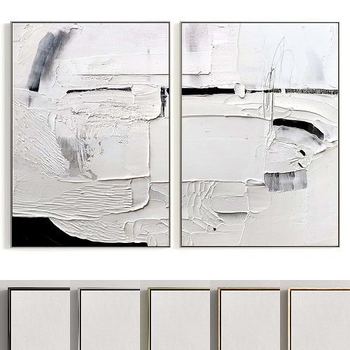 Plaster Two Photo Frame 142 Low-poly 3D model