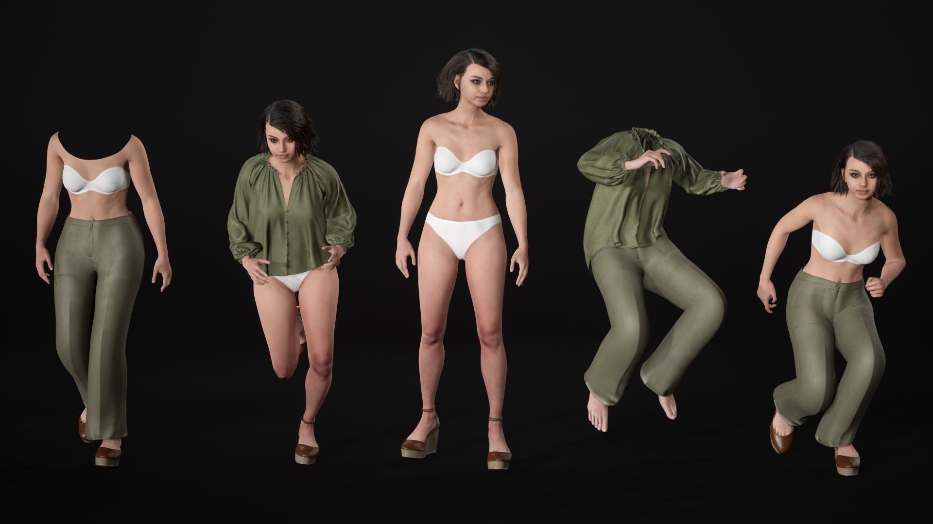 Casual Outfit 13 - Modular - Rigged Low-poly 3D model_21