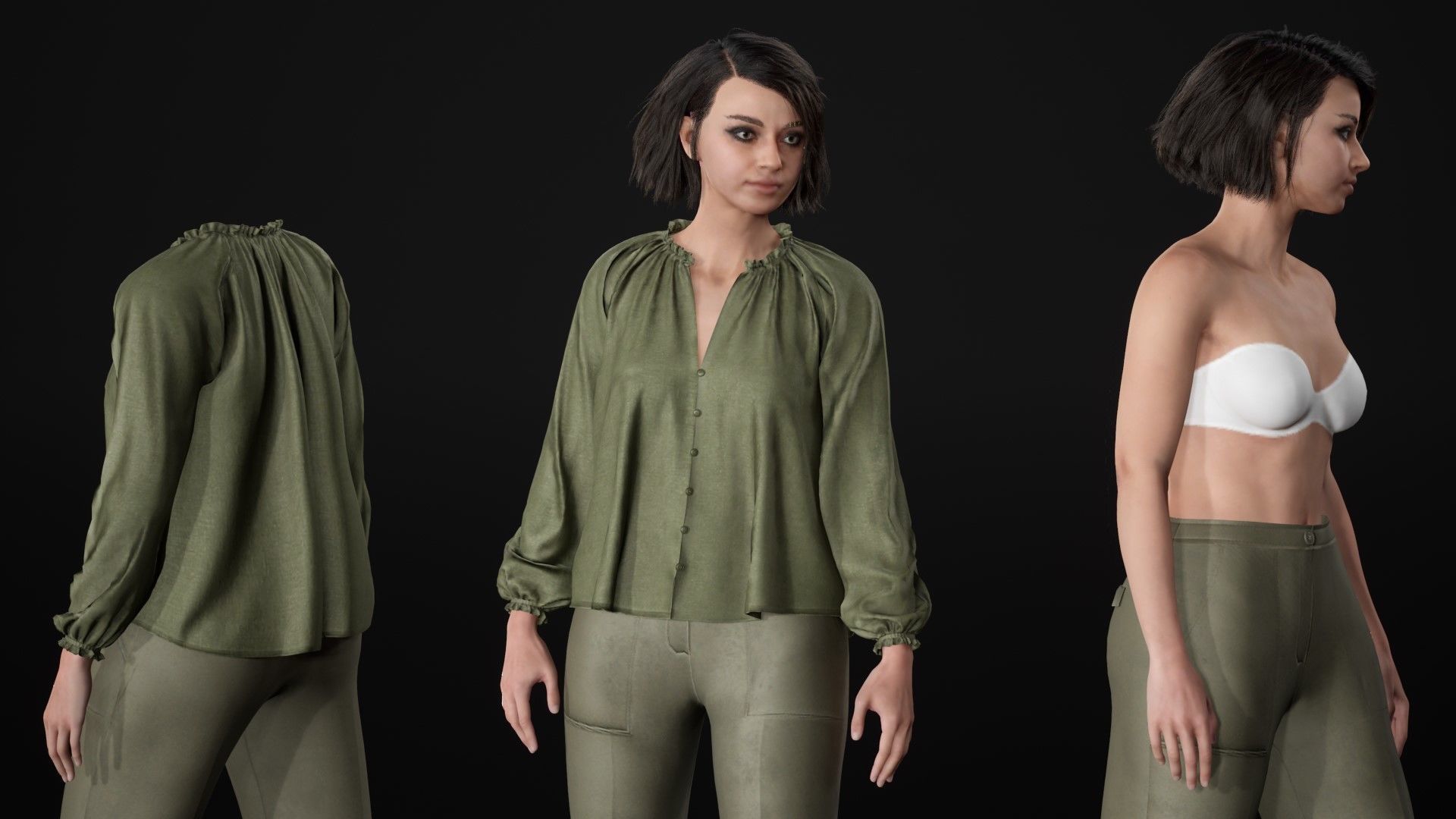 Casual Outfit 13 - Modular - Rigged Low-poly 3D model_23