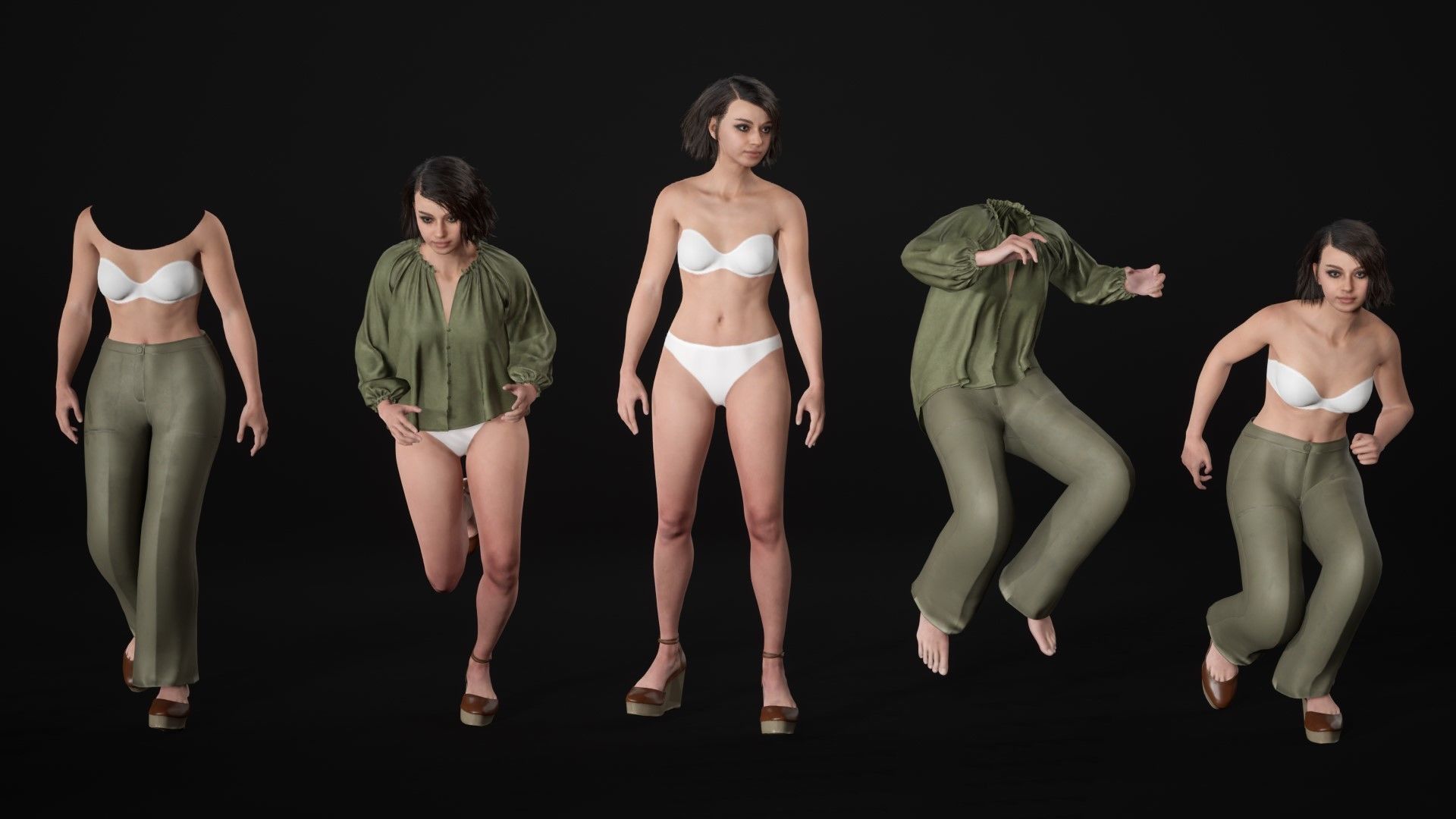 Casual Outfit 13 - Modular - Rigged Low-poly 3D model_17