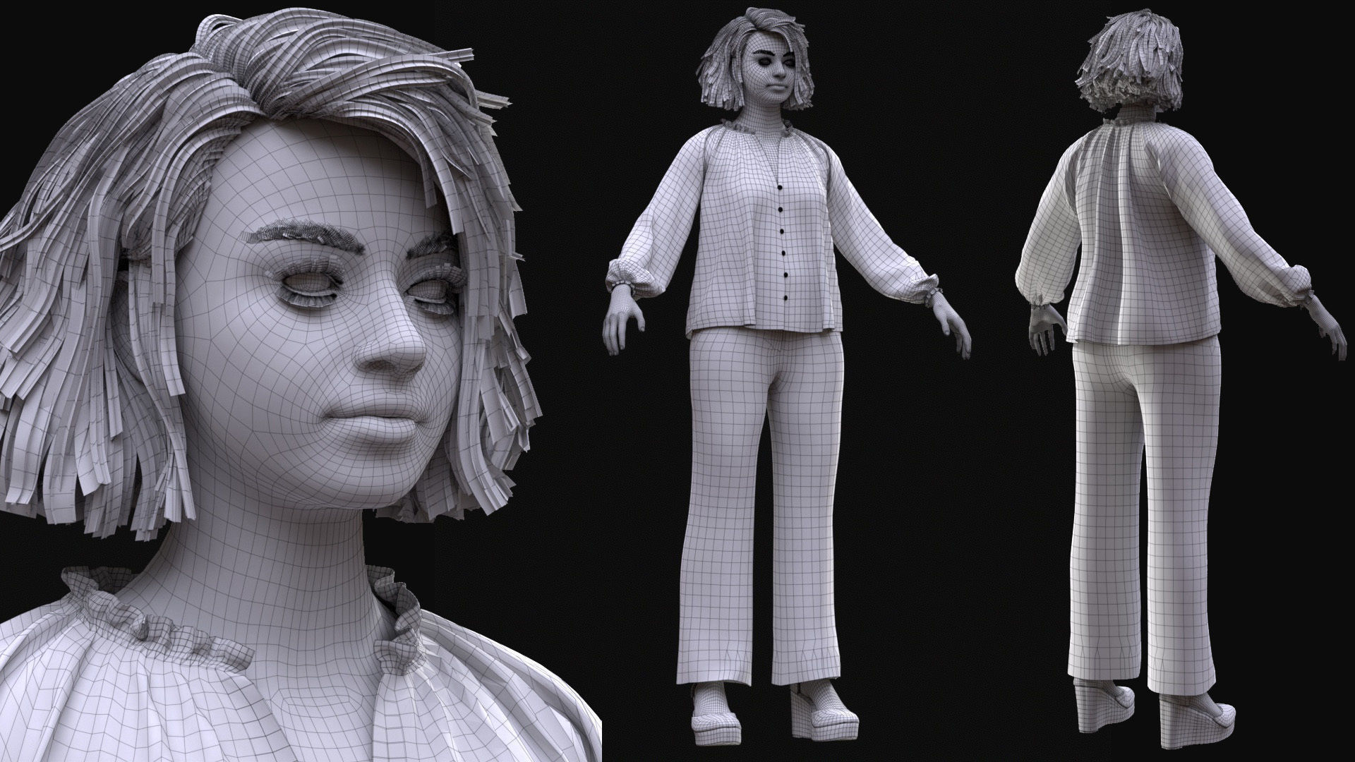 Casual Outfit 13 - Modular - Rigged Low-poly 3D model_16
