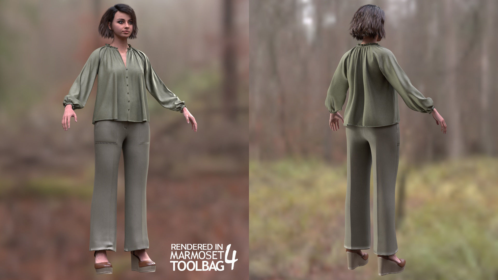 Casual Outfit 13 - Modular - Rigged Low-poly 3D model_4