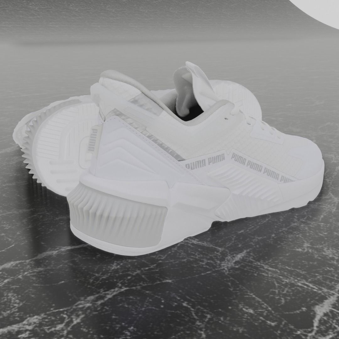 Puma 3D Shoes - White Low-poly 3D model_7