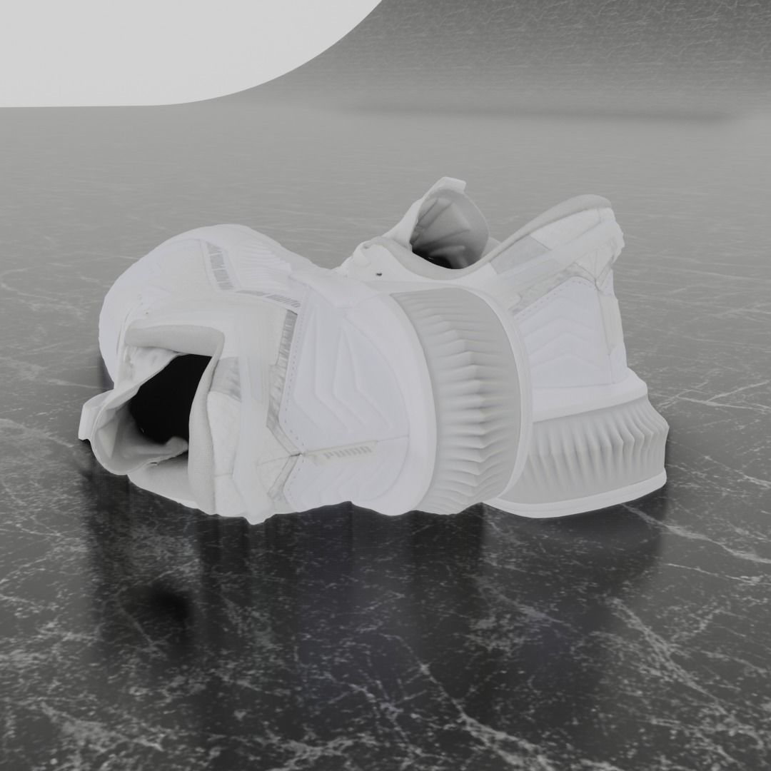 Puma 3D Shoes - White Low-poly 3D model_6