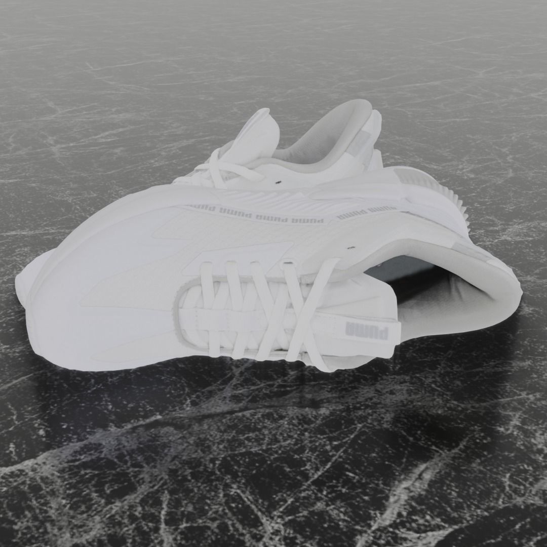 Puma 3D Shoes - White Low-poly 3D model_1