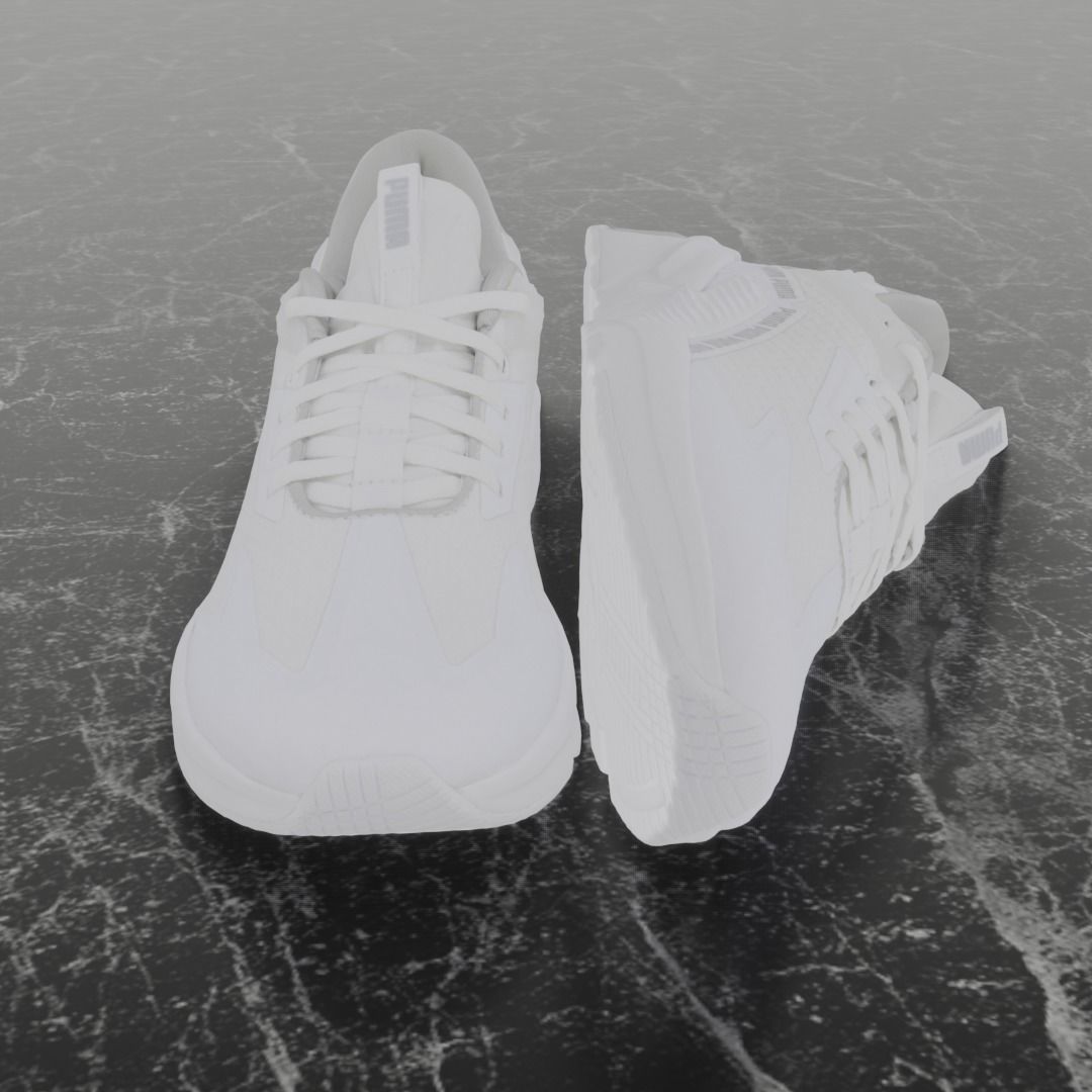 Puma 3D Shoes - White Low-poly 3D model_3