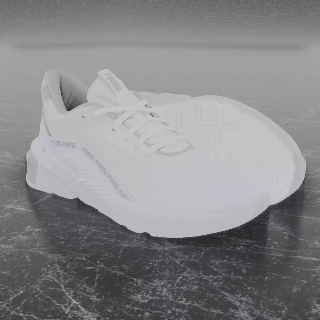 Puma 3D Shoes - White Low-poly 3D model_0