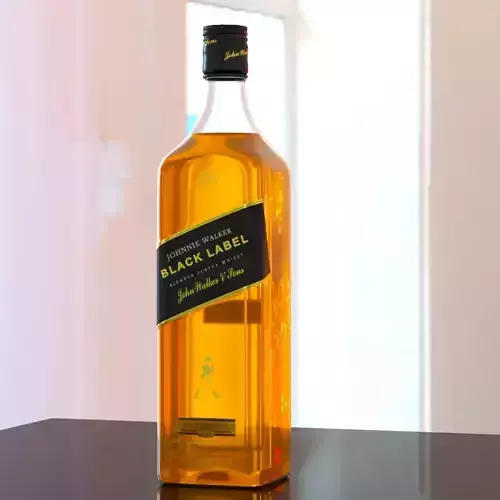 Johnnie Walker Black Label Whisky Low-poly 3D model