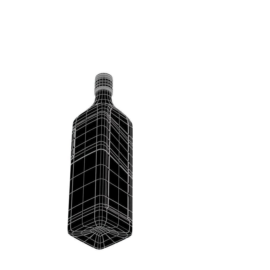 Johnnie Walker Black Label Whisky Low-poly 3D model_11