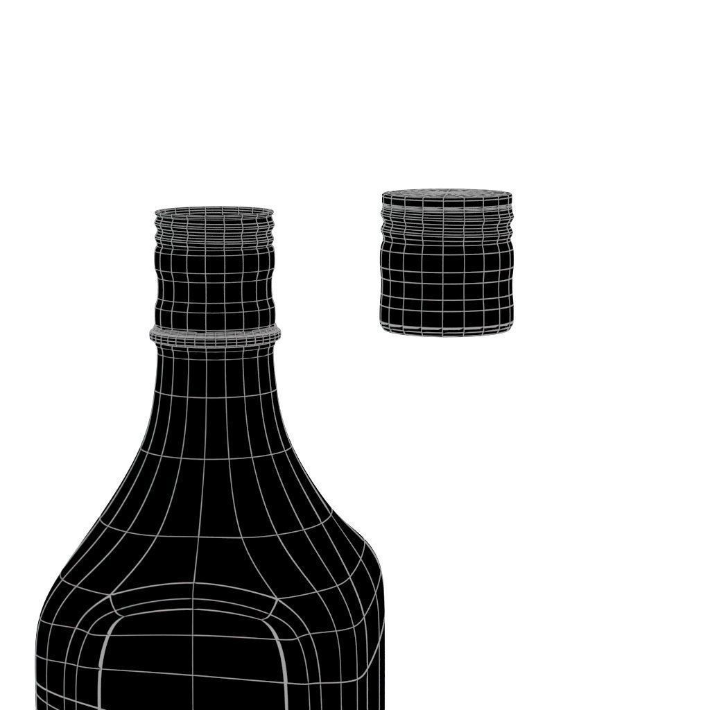 Johnnie Walker Black Label Whisky Low-poly 3D model_12