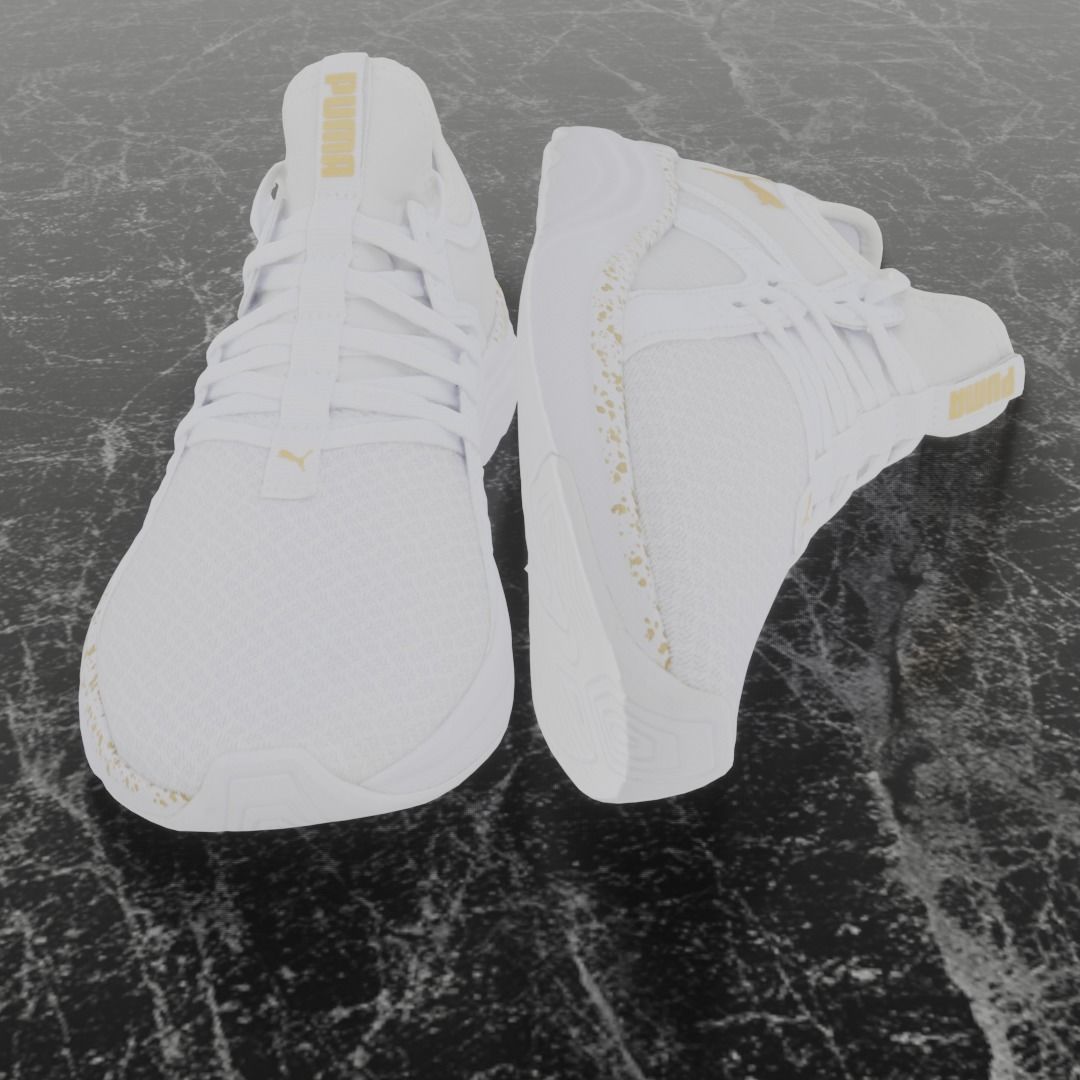 Puma 3D Shoes - White - Soft Ride Low-poly 3D model_3
