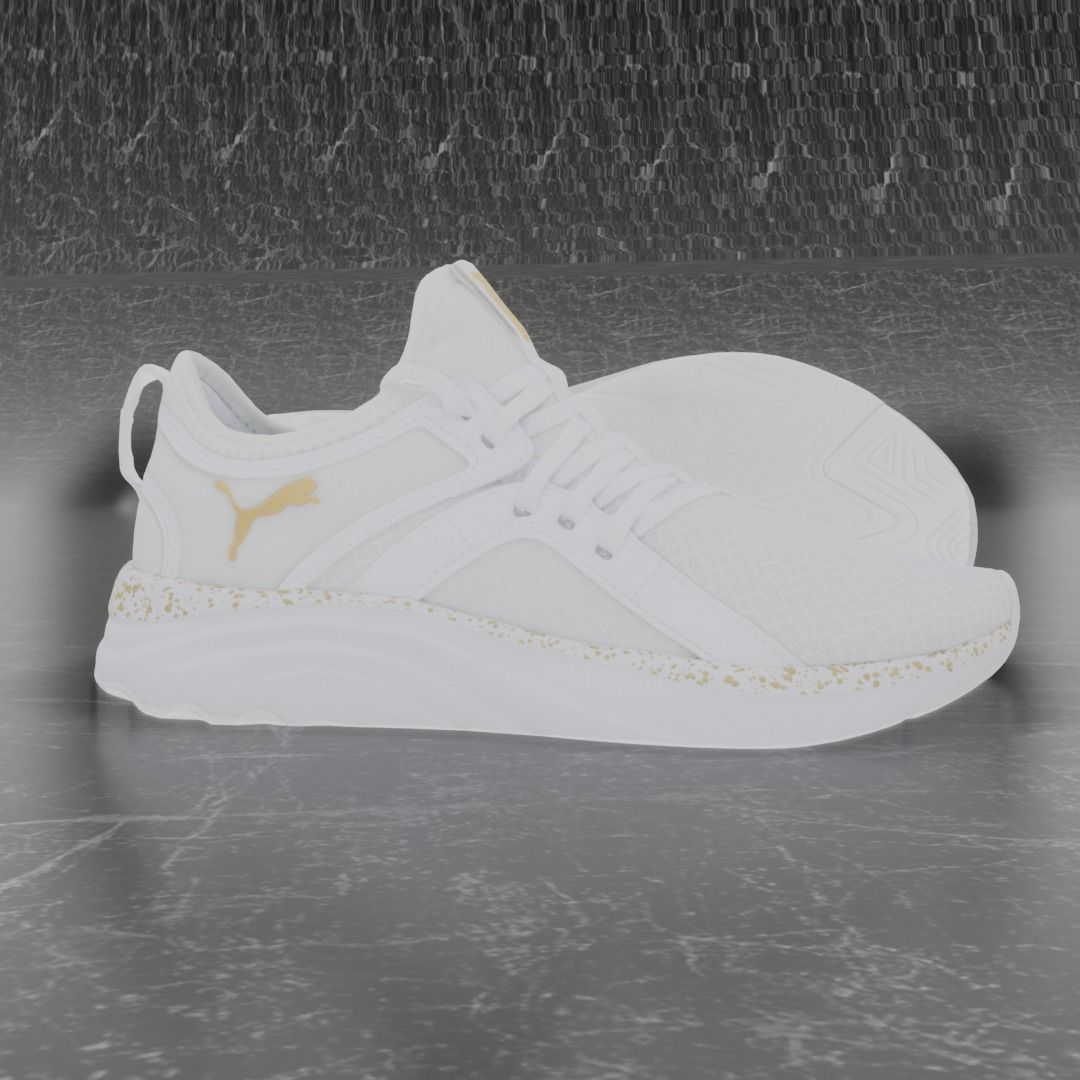 Puma 3D Shoes - White - Soft Ride Low-poly 3D model_4