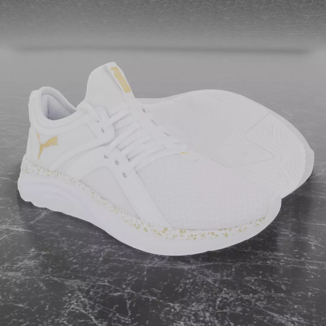 Puma 3D Shoes - White - Soft Ride Low-poly 3D model_0