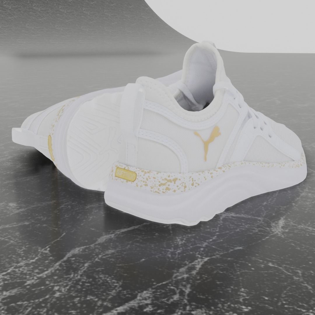 Puma 3D Shoes - White - Soft Ride Low-poly 3D model_7
