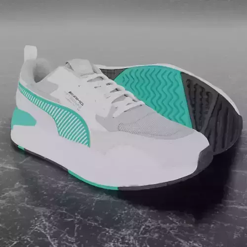 Puma 3D Shoes - White - Blue - MERCEDES SERIES
