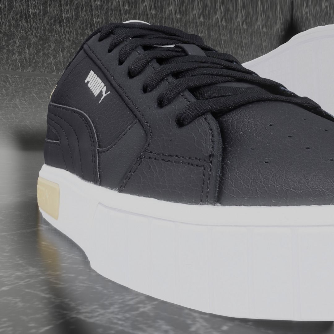 Puma 3D Shoes - White - Black - Gold Low-poly 3D model_8