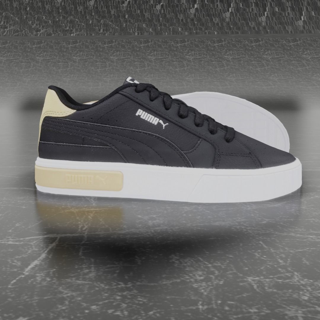 Puma 3D Shoes - White - Black - Gold Low-poly 3D model_4