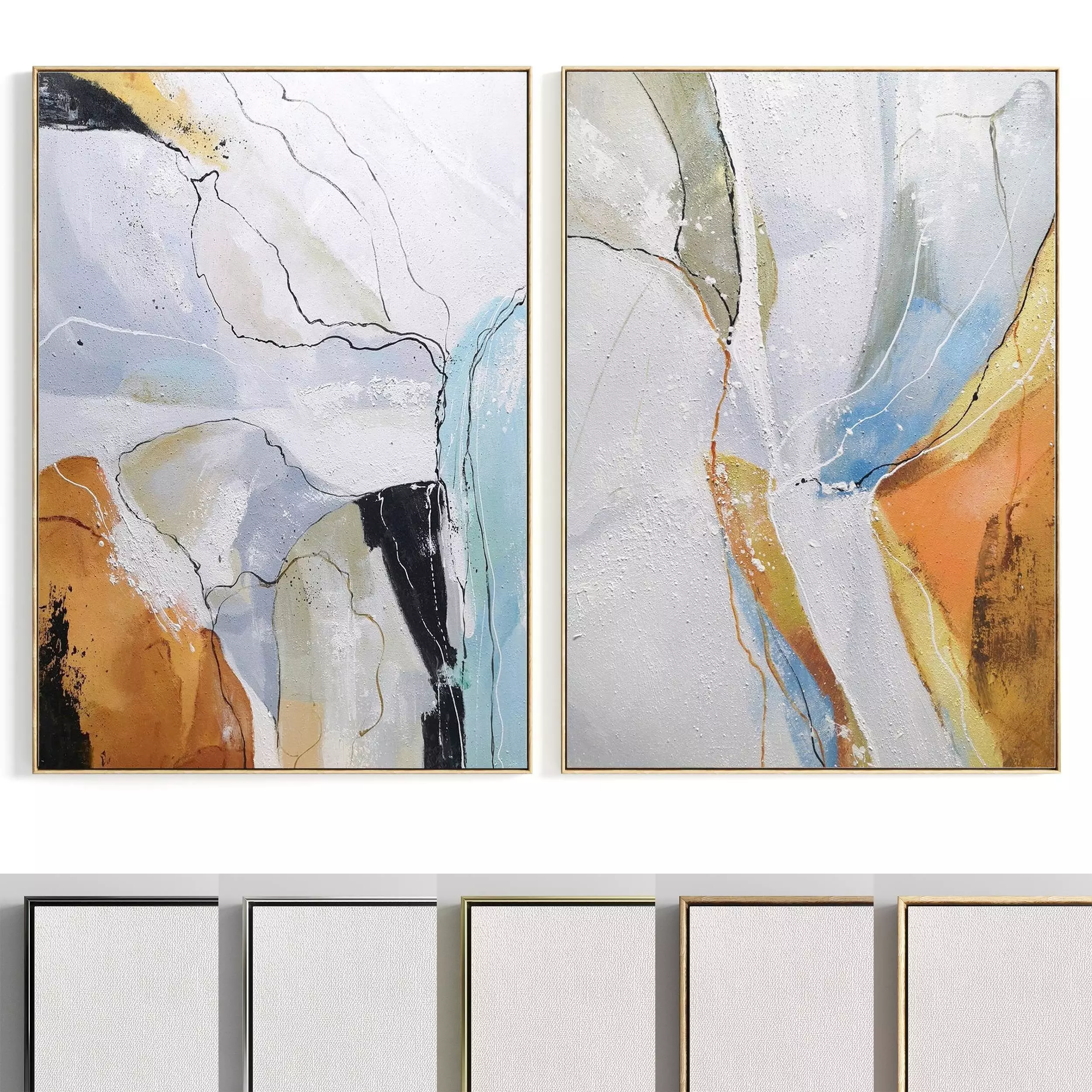 Plaster Two Photo Frame 146 Low-poly 3D model_0