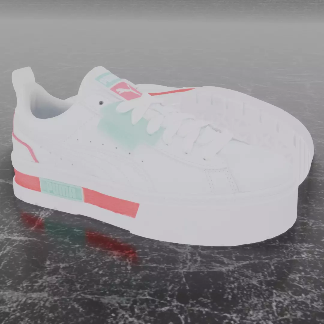 Puma 3D Shoes - White - Pink Low-poly 3D model