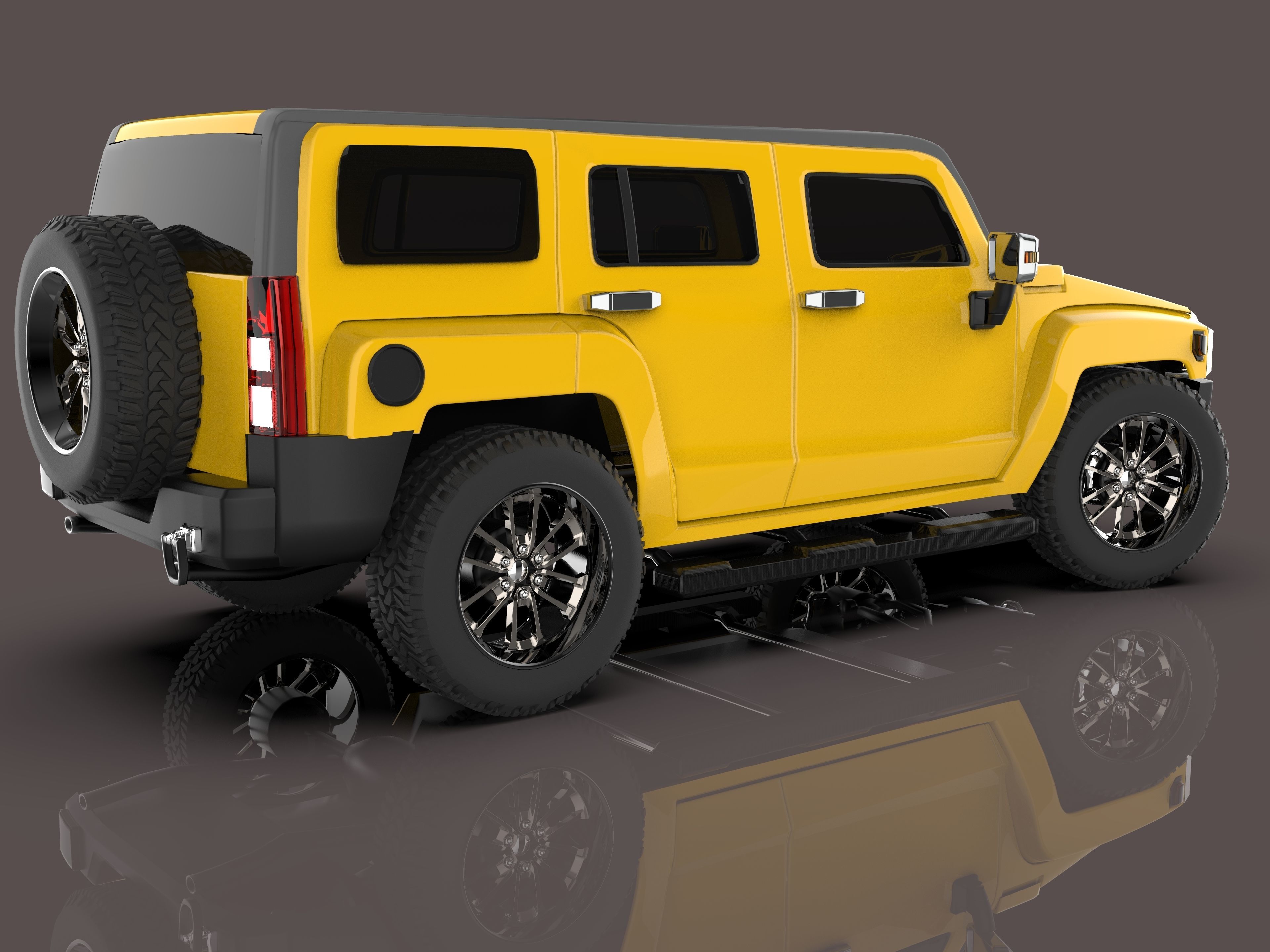 Hummer H3 high Poly Model Low-poly 3D model_1